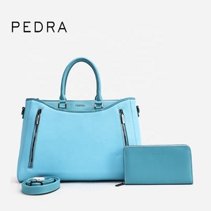 PEDRA OEM ODM Custom Color Women Large Tote Bag <strong>Mustard</strong> Two Tone PU Dual Zipper Top Handle Shoulder <strong>Handbag</strong> for Retailer Stores - Product Image 1