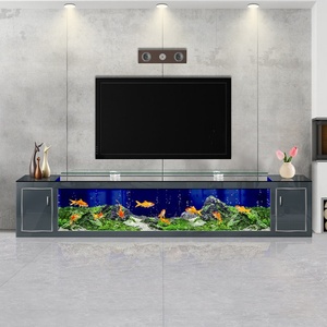 Mueble de <span class=keywords><strong>TV</strong></span> con Pecera de Vidrio para Sala de Estar, Gran Acuario Ecológico con Circulación Automática Integrada para Peces Dorados, Uso Doméstico, Sin Necesidad de Agua - Product Image 4