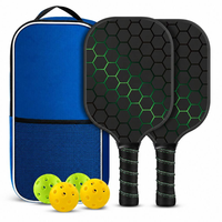 Kit de raquettes de pickleball en fibre de verre pour enfants, 2 raquettes, 4 balles, noyau en nid d'abeille, robuste, léger, écologique, usage quotidien, stock disponible