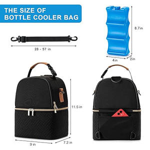<span class=keywords><strong>Sac</strong></span> <span class=keywords><strong>isotherme</strong></span> avec bandoulière pour pompe à lait maternel noir isolé personnalisé capacité de 6 biberons pour la garderie de maman travail voyage - Product Image 5