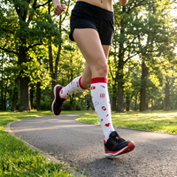 Chaussettes de compression graduée 15-20 mmHg, chaussettes de compression mi-hautes, chaussettes de course à pied