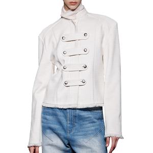 บริการรับผลิตเสื้อแจ็คเก็ตสูทผู้ชายแบบคลาสสิกสีขาวสไตล์ Palazzo พร้อมบุไหล่  รับทำโลโก้ตามสั่งแบบขายส่ง (OEM) - Product Image 1