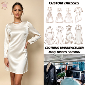 Robe midi élégante en satin à col rond avec manches courtes et ceinture à nouer, coupe fourreau, idéale pour les occasions festives, sur mesure - Product Image 1