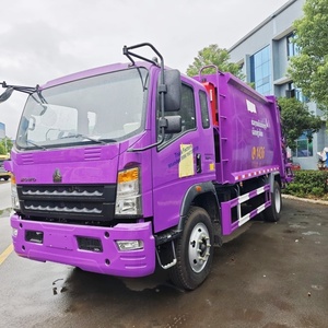 HOWO 8 Cubic Compression Garbage Truck with Rear Loading Bucket Lifter for 240L 660L Standard <b>Waste</b> Bins - Product Image 1