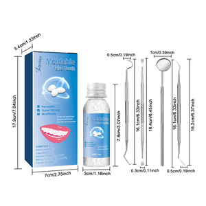 Nouveau kit de réparation <span class=keywords><strong>dentaire</strong></span> temporaire, dents artificielles modelables pour les dents manquantes ou cassées, colle solide, prothèse <span class=keywords><strong>dentaire</strong></span> en acrylique, fausses dents - Product Image 3