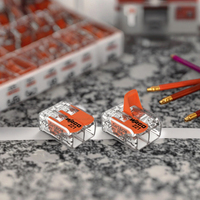 Connecteur de bornier rapide Wago 221-412, 450V 32A, en matériau PA66, pour distribution d'énergie sur câble de 4mm, boîtier Allemagne