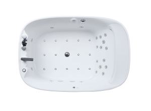 आधुनिक pvc राउंड/अंडाकार गर्म टब स्पा 2-व्यक्ति मालिश जकुज़ी फ्रीस्टैंडिंग इनडोर/आउटडोर हाइड्रो जेट - Product Image 2