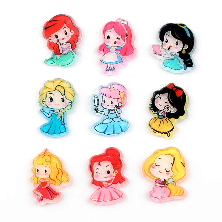 Princess Diy Acrylic Charms Mermaid Snow White Girl Cartoon Charm