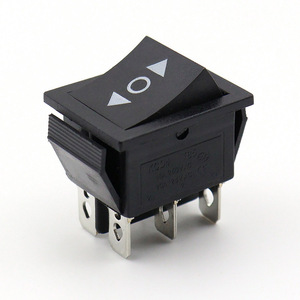 สวิตช์โยกแบบกดติดปล่อยดับ (ON)-OFF-(ON) สีดำ แบบ DPDT 3 ตำแหน่ง 6 ขา สวิตช์ไฟ 16A 250V 20A 125V สวิตช์ปุ่มกด KCD4 - Product Image 1
