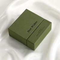 Boîte à bijoux en carton rigide carrée, réutilisable, faite à la main, avec logo personnalisé, écologique, pour collier, bracelet, bagues