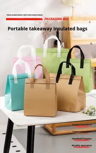 Sac isotherme portable en aluminium imprimé pour emballage alimentaire à emporter, idéal pour thé au lait froid - Product Image 6