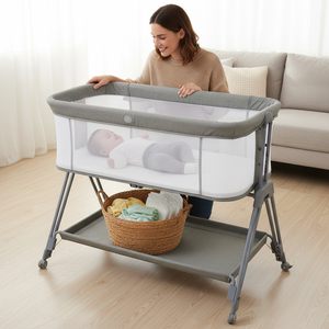 Lit <span class=keywords><strong>de</strong></span> bébé en métal <span class=keywords><strong>de</strong></span> qualité supérieure, berceau <span class=keywords><strong>de</strong></span> voyage pour nourrisson, nouveau design, lit cododo, berceau à bascule pour bébé - Product Image 2