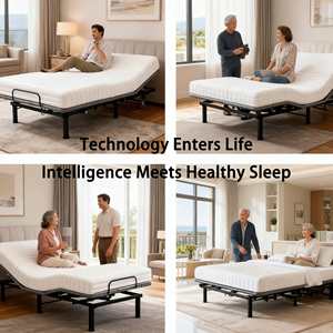 Современный прочный регулируемый Двухместный Каркас кровати с дистанционным управлением, многорежимный интеллектуальный дизайн для использования в апартаментах и отелях - Product Image 3