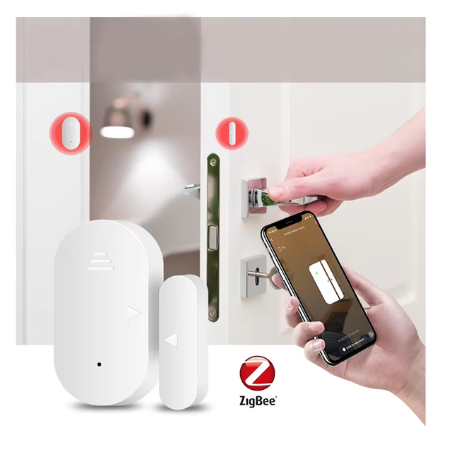 Tuya Smart Factory Direct Premium ZigBee Automatic Sliding Door Window Sensor for Home Automation Security System`