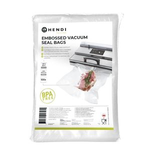 HENDI Set di 100 Sacchetti Sottovuoto Goffrati in EVA 200x300mm per Conservazione e Preservazione - Product Image 1