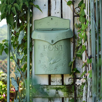 Boîte aux lettres murale rétro de style américain avec logo POST, décoration créative pour salon, cour, villa, extérieur