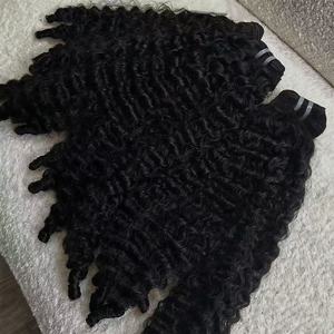 Extensiones de <span class=keywords><strong>Cabello</strong></span> Humano Rizado Birmano, Super Double Drawn, con Puntas Más Gruesas, Cortadas de Niña Joven, <span class=keywords><strong>Cabello</strong></span> Virgen Malayo - Product Image 4