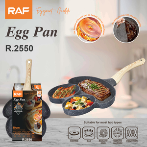 Poêle à griller RAF R.2550 19CM en aluminium à trois sections, surface noire mouchetée, poignée effet bois, pour cuisson au gaz <span class=keywords><strong>et</strong></span> à <span class=keywords><strong>induction</strong></span> - Product Image 2