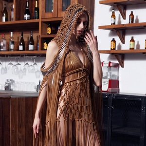 Chal de macramé <span class=keywords><strong>con</strong></span> borlas, capa trenzada a mano, estilo bohemio, capucha de ala ancha <span class=keywords><strong>para</strong></span> mujer, cordón de algodón <span class=keywords><strong>para</strong></span> vestido de macramé, novedad de 2017 - Product Image 4