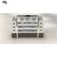 M & S Comptoir de magasin de cosmétiques haut de gamme Design Présentoir de vente au détail pour le maquillage avec lumière LED Meubles de magasin