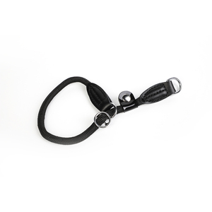작은 중간 큰 개를 위한 나일론 밧줄 가죽 개 훈련 미끄러짐 초크 고리 - Product Image 5