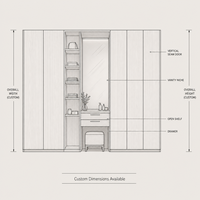 Armoire de chambre à coucher moderne en bois avec tiroirs et miroir, armoire de rangement à 4 portes, meubles de chambre à coucher pour la maison et l'hôtel