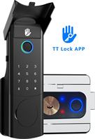 Serrure connectée Sinovo Tuya, étanche, extérieure, biométrique, avec lecteur d'empreintes digitales, clavier numérique, déverrouillage facial et interphone vidéo