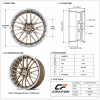 Jantes forgées CF Matte Bronze 19 20 21 pouces 5x112 compatibles avec BMW M3 G80 M4 G82 M2 G87 G83 G81 Personnalisées ODM