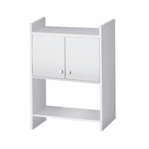 ตู้เก็บของเหนือเครื่องล้างจาน PVC ขนาด 26.5 x 65 x สูง 79 ซม. พร้อมบานประตูคู่และชั้นวางแบบเปิดสำหรับจัดเก็บในครัว - Product Image 1