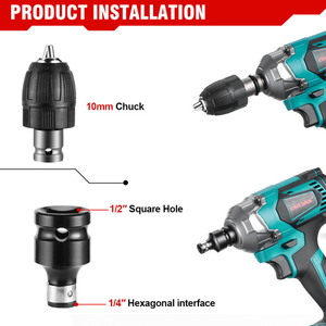 Juego de llave eléctrica hexagonal, adaptador de llave eléctrica de 1/2 pulgadas, 14 unidades - Product Image 6