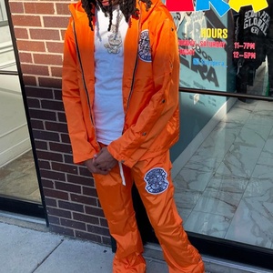 Custom Nylon Sweatsuit Manufacturer Mens <b>Set</b> Zip up Polyester Nylon Jacket Pants Two Piece Windbreaker Tracksuit - Product Image 3