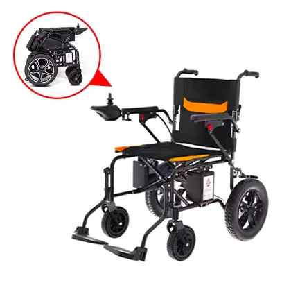 Equipo de terapia de acero, silla de ruedas eléctrica, venta al por mayor, silla de ruedas eléctrica automática ligera para portátil