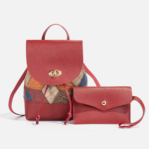 Mochila Casual Acolchada de Moda, Nueva Llegada, con Estampado Colorblock y Bordado Personalizado, Material Principal Poliéster, Dos Piezas, PU - Product Image 5