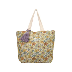Sac à main en coton à imprimé floral, grande capacité, impression recto-verso, avec poignée en corde de coton - Product Image 6