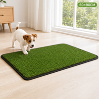 Tapis d'entraînement à la propreté pour chien en gazon artificiel écologique à drainage élevé, 30 mm, en PP/PE, avec bordure personnalisée