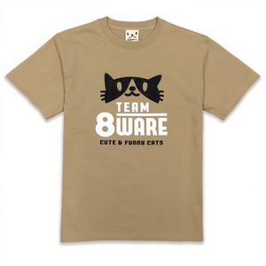 T-shirt Team8ware con stampa gatto, colore Sabbia Kaki, a maniche corte, unisex, abbigliamento promozionale - Product Image 2