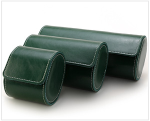 High Quality Pu Leather 3 <strong>Pockets</strong> Green <strong>Box</strong> Luxury Velvet Single Men's <strong>Watch</strong> <strong>Box</strong> with Custom Logo