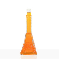 Bouteille en verre vide de haute qualité, forme Tour Eiffel unique, pour spiritueux, vodka, brandy, avec bouchon, 500ml, 700ml, 750ml
