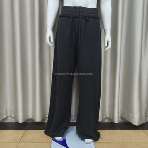 Vente en gros de pantalons de survêtement pour hommes en coton éponge baggy à coutures inversées personnalisés - Product Image 3