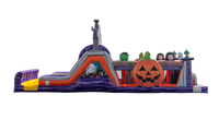 Parcours d'obstacles hanté pour Halloween, 48 pieds de long, 48'- PARCOURS D'OBSTAUX HANTÉS, toboggan gonflable sur le thème des effrions
