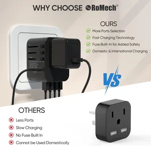 Universal Travel Adapter All In 1 International Plug Adaptor AC Wall Charger With 5.6A Smart Power Global Travel