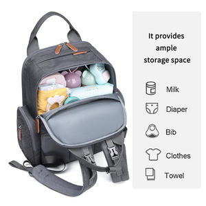 <span class=keywords><strong>Mochila</strong></span> de pañales de bebé de gran capacidad con logotipo personalizado de fábrica, bolso de mujer de gran capacidad, bolsa de trabajo de guardería - Product Image 6