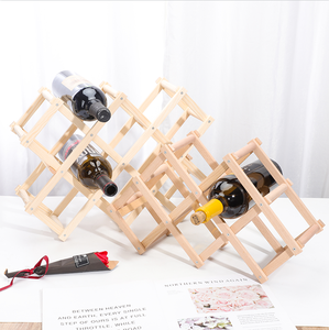 رفوف تخزين النبيذ الخشبي رف عرض حامل المطبخ للمنزل خزائن النبيذ سداسية سداسية رف النبيذ 9 زجاجة - Product Image 2