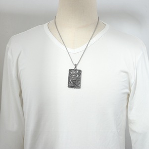Yunnique – collier avec pendentif Qilin en acier inoxydable pour hommes, bijoux à la mode en acier titane rétro, style Punk, créature mythique - Product Image 3