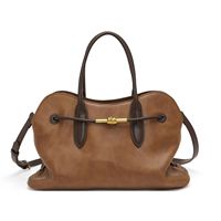 Tas Tote bergaya Vintage Retro, tas selempang bahu tunggal modis serbaguna warna polos