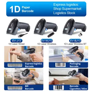 EVAWGIB Cheapest 1D 2D Supermarket Handheld Barcode Scanner Bar Code Reader QR Blue Tooth 2.4G Wireless Wired USB Interface