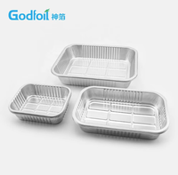 Barquettes en aluminium lisses et robustes 264x158x47mm pour services de traiteur en avion, recyclables, couleur argent