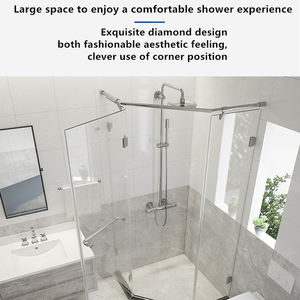 Cabine de douche moderne en verre trempé avec cadre coulissant, garantie <span class=keywords><strong>5</strong></span> ans pour <span class=keywords><strong>hôtel</strong></span> et appartement - Product Image 4
