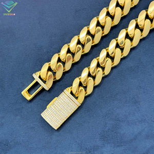 Collier chaîne cubaine en argent 925 plaqué or 18 carats avec moissanite VVS certifiée GRA, coupe brillante, pour homme, style hip-hop - Product Image 5