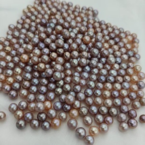 6,5-7mm 5A grado redondo Real agua dulce perlas naturales de agua dulce rosa púrpura naranja perlas sueltas perla Zhuji sin perforar - Product Image 5